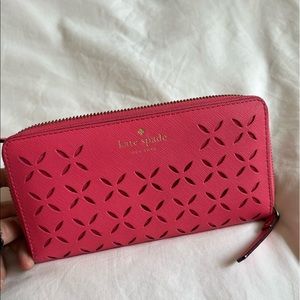 Kate Spade Eyelet Leather Zip Wallet